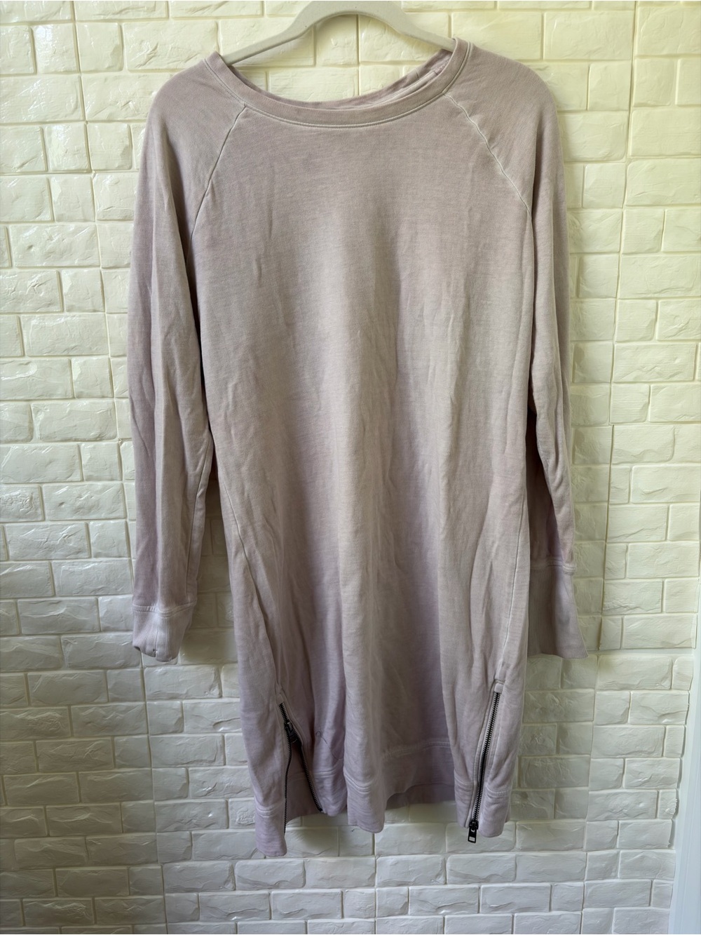 Athleta Long-Sleeve Zipper Hem Dress in Light Lavender